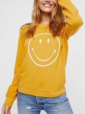 Free People Daydreamer Pullover in Warm Mustard
